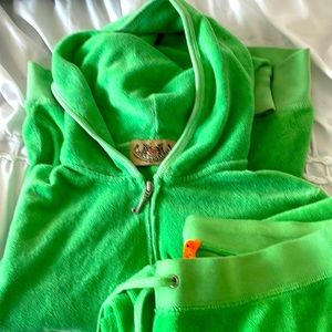 Used green juicy couture pant and jacket track suit